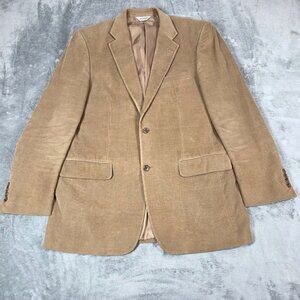 Joseph & Feiss Sport Coat Mens 42L Tan Corduroy Preppy Office Blazer Jacket